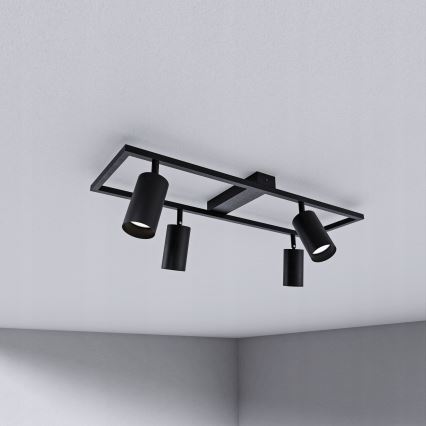 Juodas taškinis šviestuvas 4xGU10/30W/230V