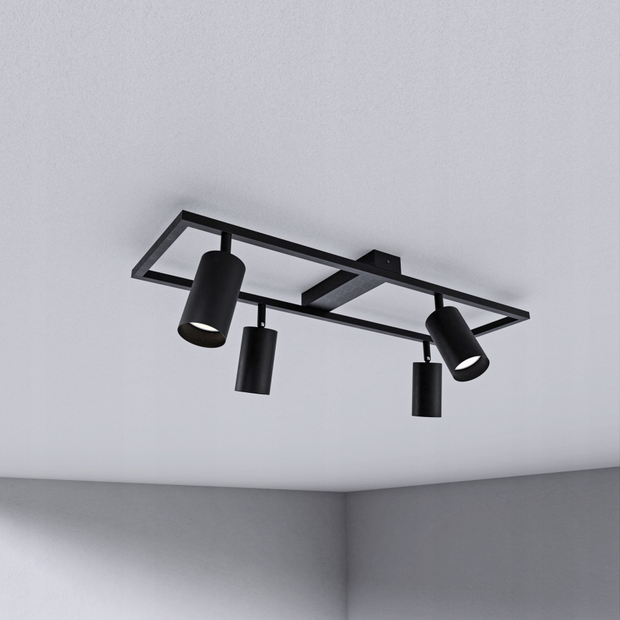 Juodas taškinis šviestuvas 4xGU10/30W/230V