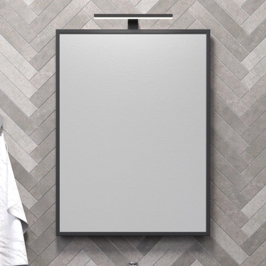 Juodas vonios veidrodis BORGSTED 60x80 cm