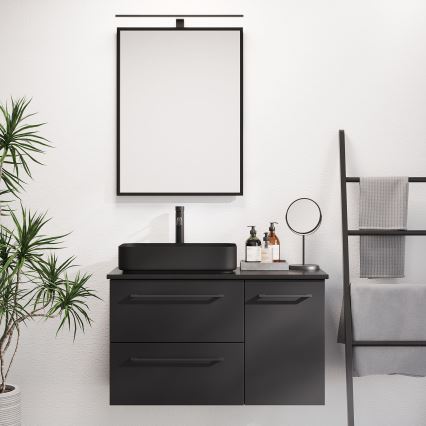 Juodas vonios veidrodis BORGSTED 60x80 cm
