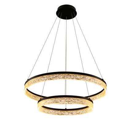 Juodos LED pakabos šviestuvas FROZI LED/38W/230V, 60 cm skersmens