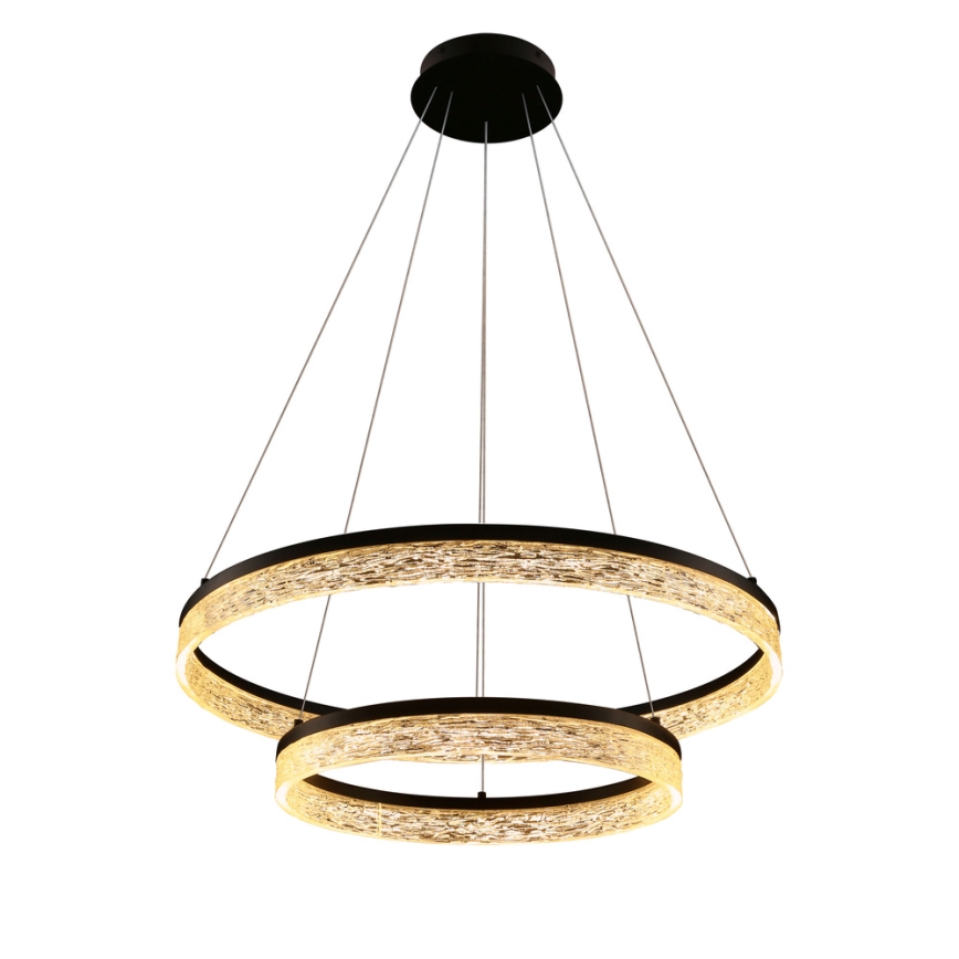 Juodos LED pakabos šviestuvas FROZI LED/38W/230V, 60 cm skersmens