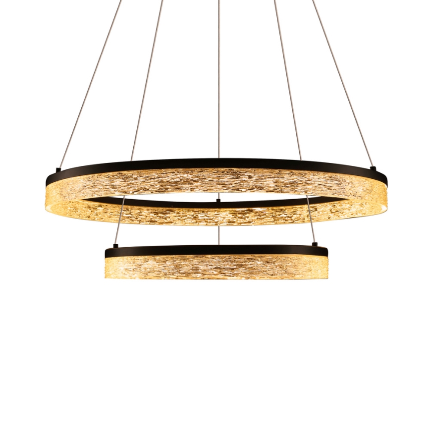 Juodos LED pakabos šviestuvas FROZI LED/38W/230V, 60 cm skersmens
