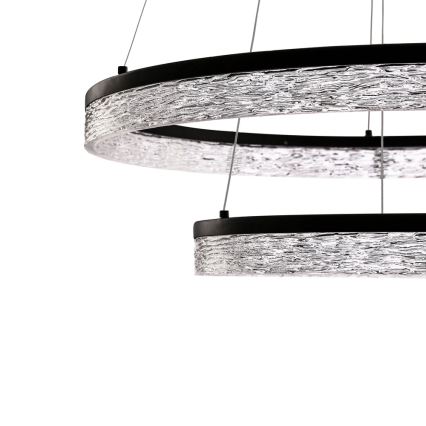 Juodos LED pakabos šviestuvas FROZI LED/38W/230V, 60 cm skersmens