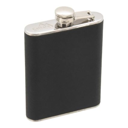 Juodos spalvos kolba su cigarų dėklu 175 ml