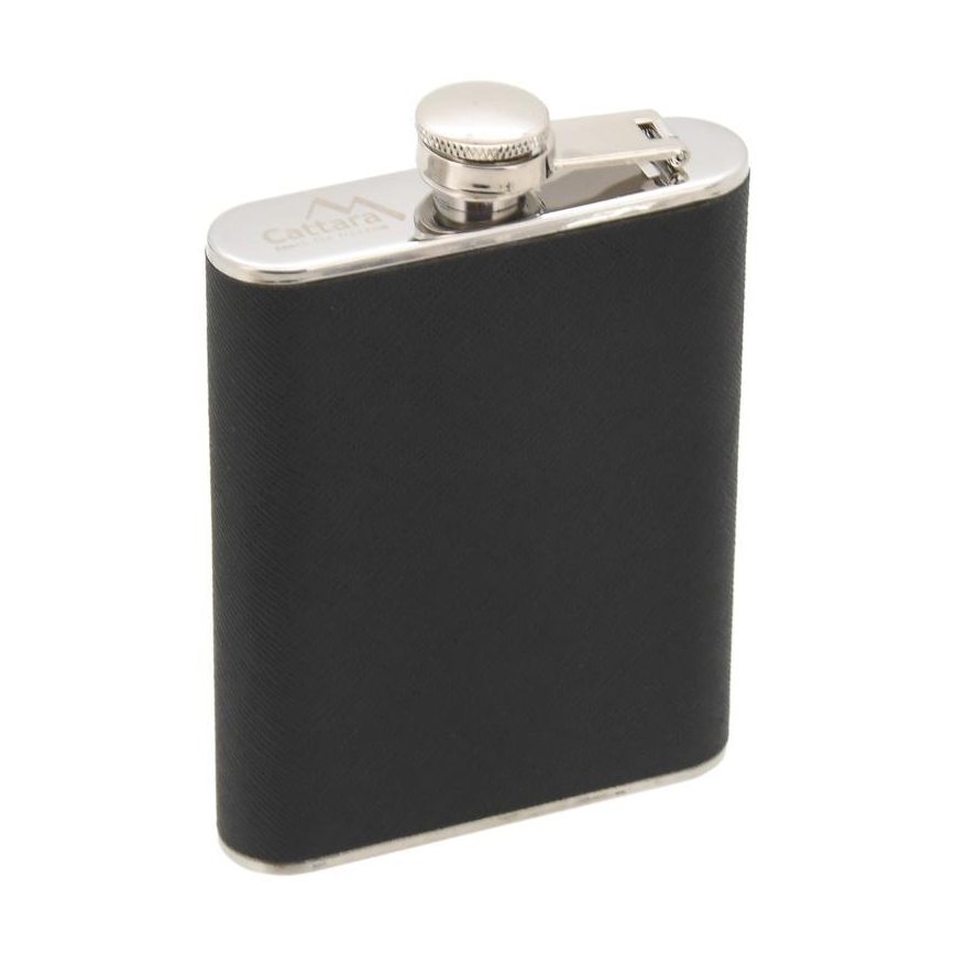 Juodos spalvos kolba su cigarų dėklu 175 ml