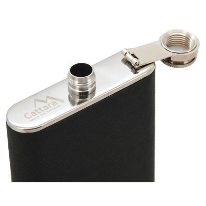 Juodos spalvos kolba su cigarų dėklu 175 ml