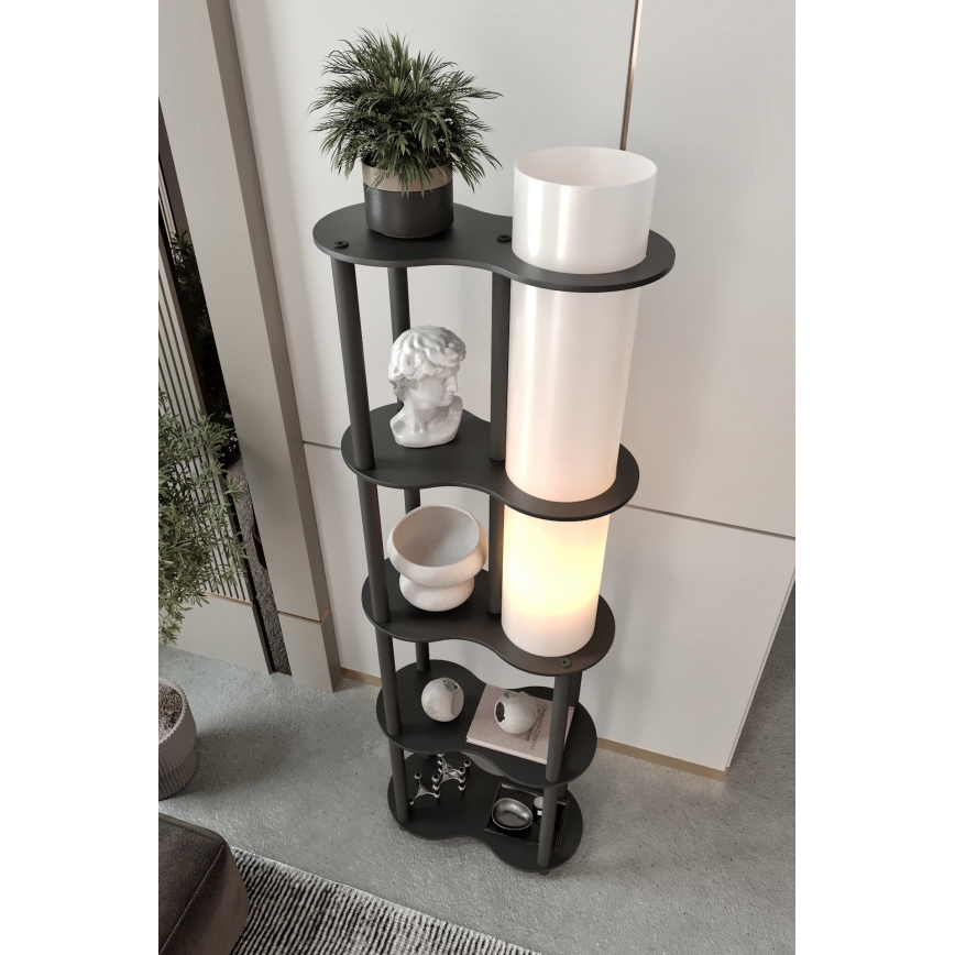 Juodos stalo lempos su lentynomis NOTO 1xE27/40W/230V
