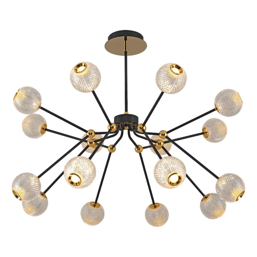 Juostinis LED šviestuvas GELA 16xLED/5W/230V 3000K juodas/auksinis
