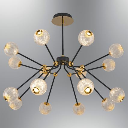 Juostinis LED šviestuvas GELA 16xLED/5W/230V 3000K juodas/auksinis