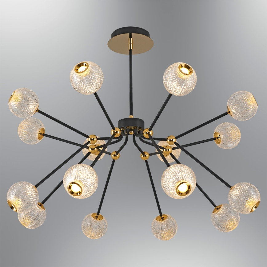 Juostinis LED šviestuvas GELA 16xLED/5W/230V 3000K juodas/auksinis