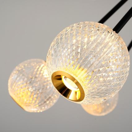 Juostinis LED šviestuvas GELA 16xLED/5W/230V 3000K juodas/auksinis