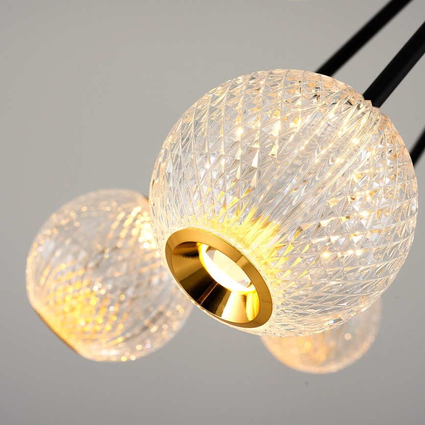 Juostinis LED šviestuvas GELA 16xLED/5W/230V 3000K juodas/auksinis