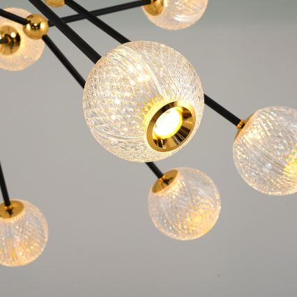 Juostinis LED šviestuvas GELA 16xLED/5W/230V 3000K juodas/auksinis