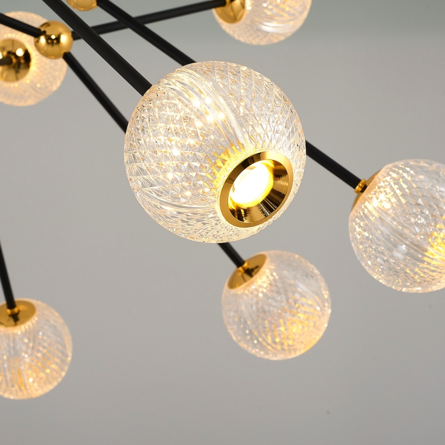 Juostinis LED šviestuvas GELA 16xLED/5W/230V 3000K juodas/auksinis
