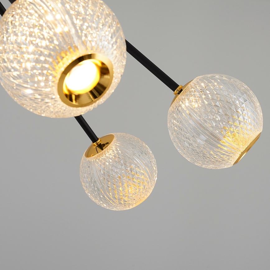Juostinis LED šviestuvas GELA 16xLED/5W/230V 3000K juodas/auksinis