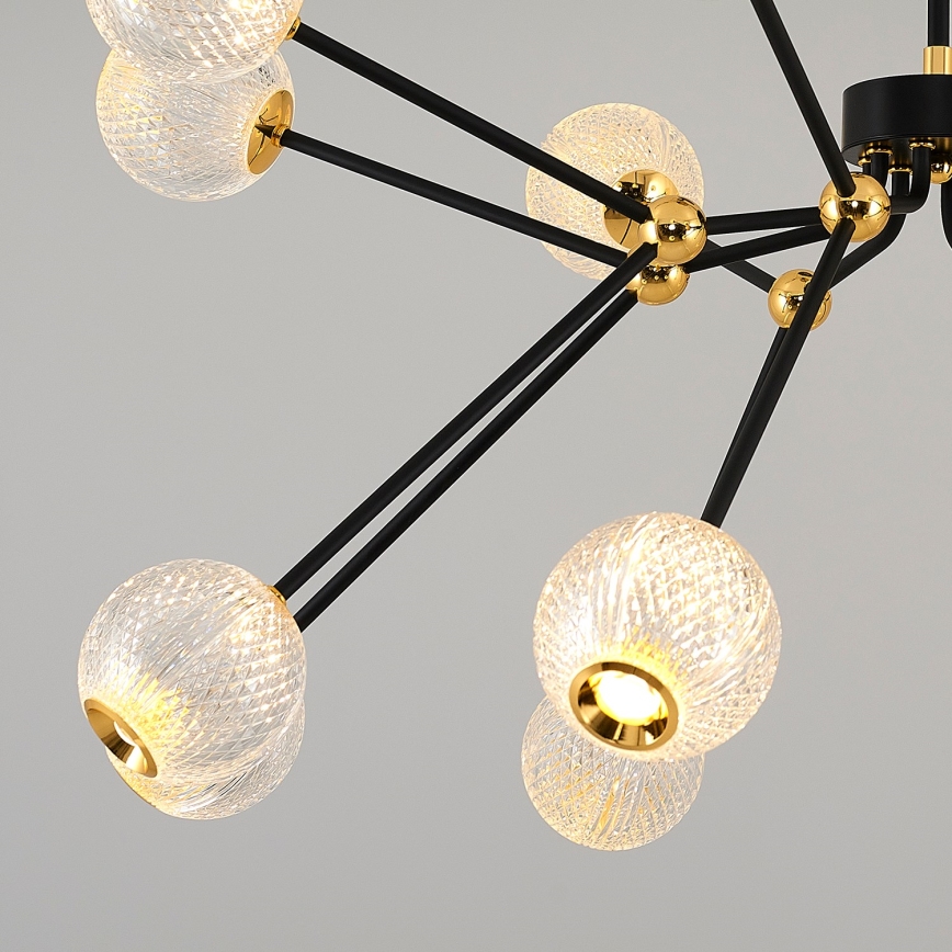 Juostinis LED šviestuvas GELA 16xLED/5W/230V 3000K juodas/auksinis