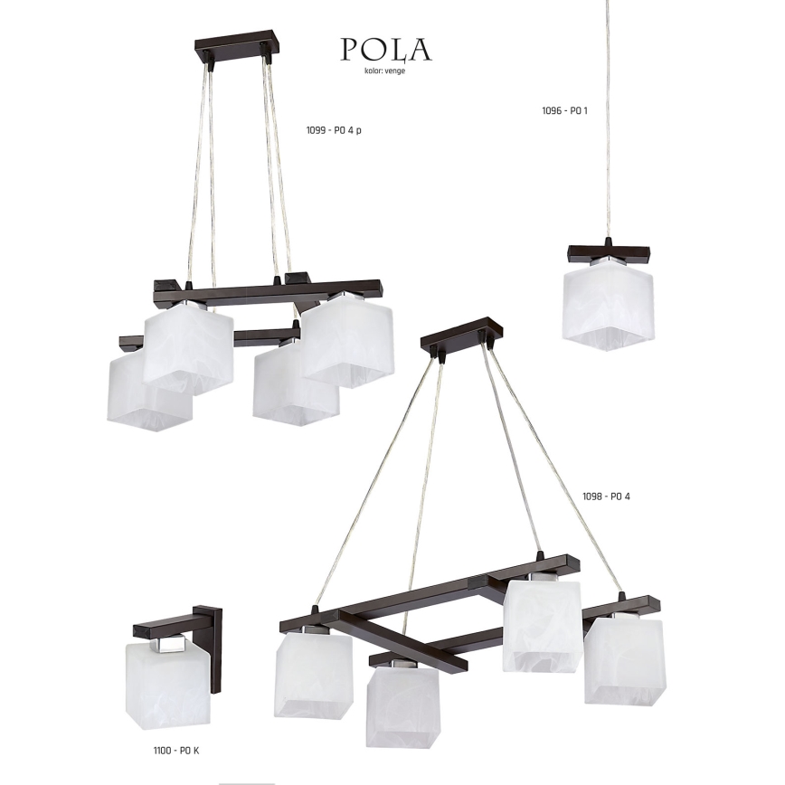 Jupiter 1098 - PO4 - Pakabinamas sietynas POLA 4xE27/60W/230V wenge