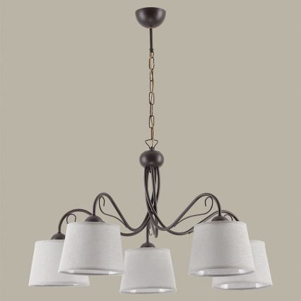 Jupiter 1362 - KM 5 V - Pakabinamas šviestuvas KAMELIA 5xE27/60W/230V grandinėje