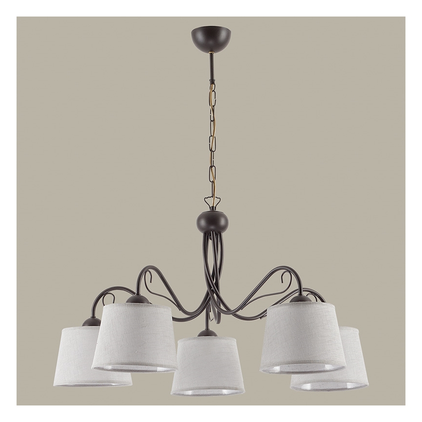 Jupiter 1362 - KM 5 V - Pakabinamas šviestuvas KAMELIA 5xE27/60W/230V grandinėje