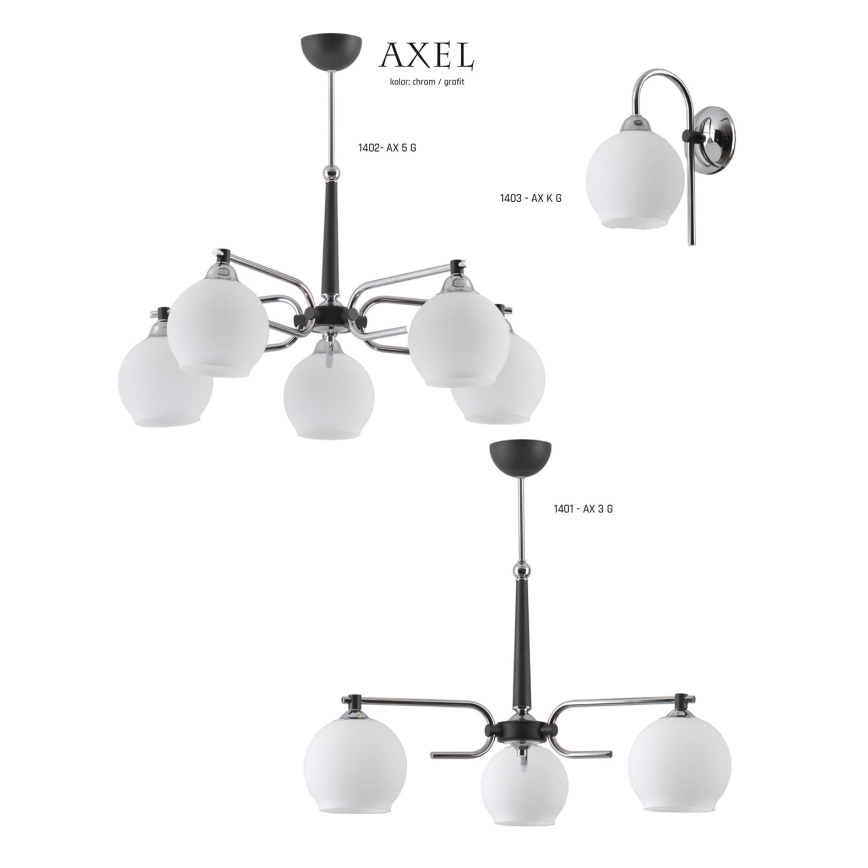 Jupiter 1401 - AX 3 G - Sietynas ant strypo AXEL 3xE27/60W/230V