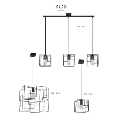 Jupiter 1533 - BOX M - Pakabinamas šviestuvas BOX E27/60W