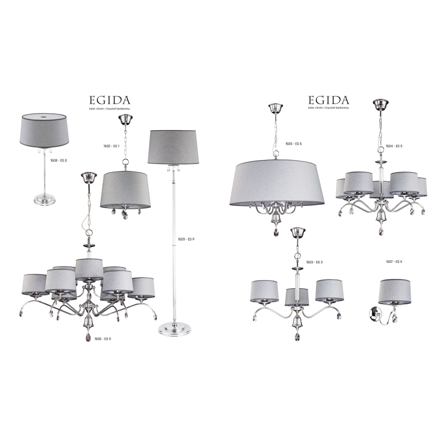 Jupiter 1604 - EG 5 CH - Krištolinis sietynas EGIDA 5xE27/60W