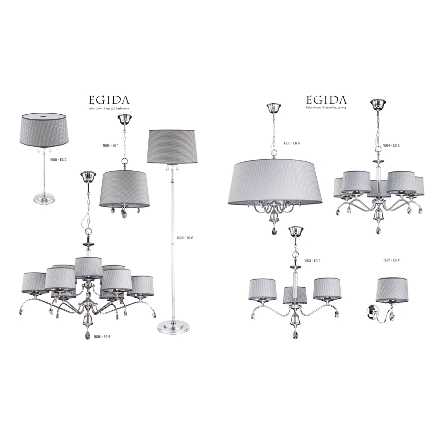 Jupiter 1609 - EG P CH - Krištolinis toršeras EGIDA 3xE27/60W/230V