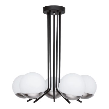 Jupiter 1724 - Sietynas ant stulpo SANTA 5xE14/40W/230V blizgus chromas