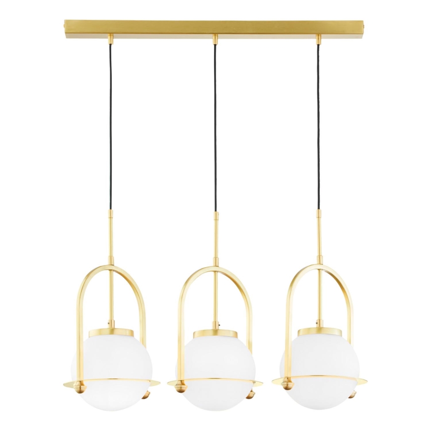 Jupiter 1917 - Pakabinamas šviestuvas ant laido ROSSO 3xE27/15W/230V, aukso spalvos