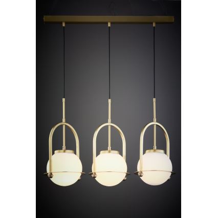 Jupiter 1917 - Pakabinamas šviestuvas ant laido ROSSO 3xE27/15W/230V, aukso spalvos