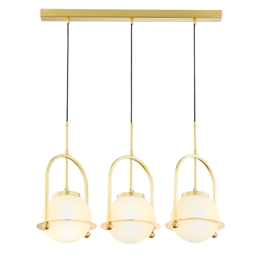 Jupiter 1917 - Pakabinamas šviestuvas ant laido ROSSO 3xE27/15W/230V, aukso spalvos