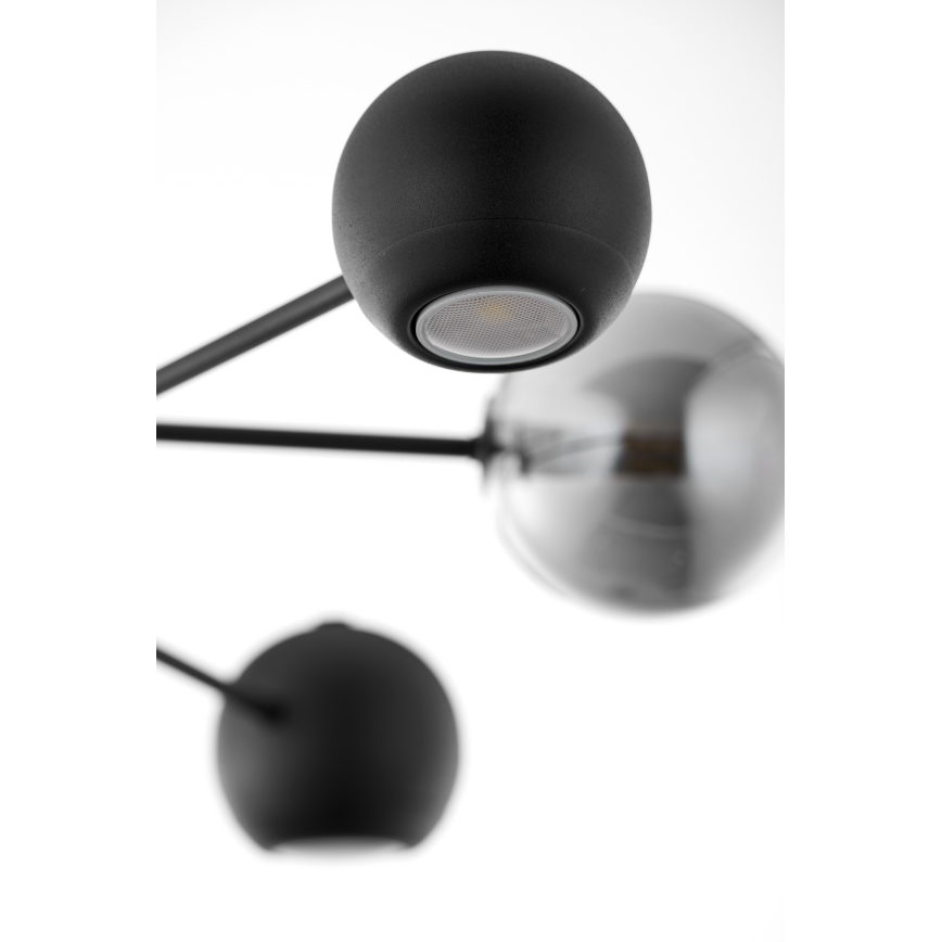 Jupiter 1974 - Sietynas ant stulpo MOKA 3xGU10/10W/230V + 3xG9/10W/230V juoda/blizgus chromas