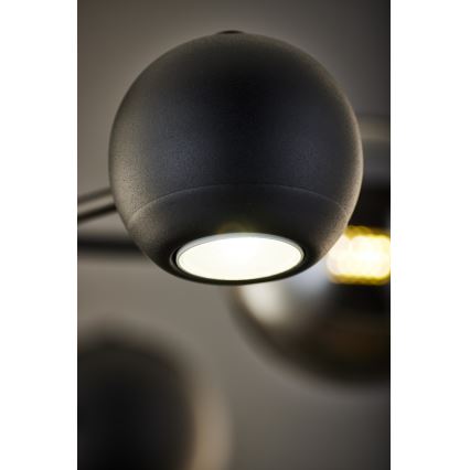 Jupiter 1974 - Sietynas ant stulpo MOKA 3xGU10/10W/230V + 3xG9/10W/230V juoda/blizgus chromas