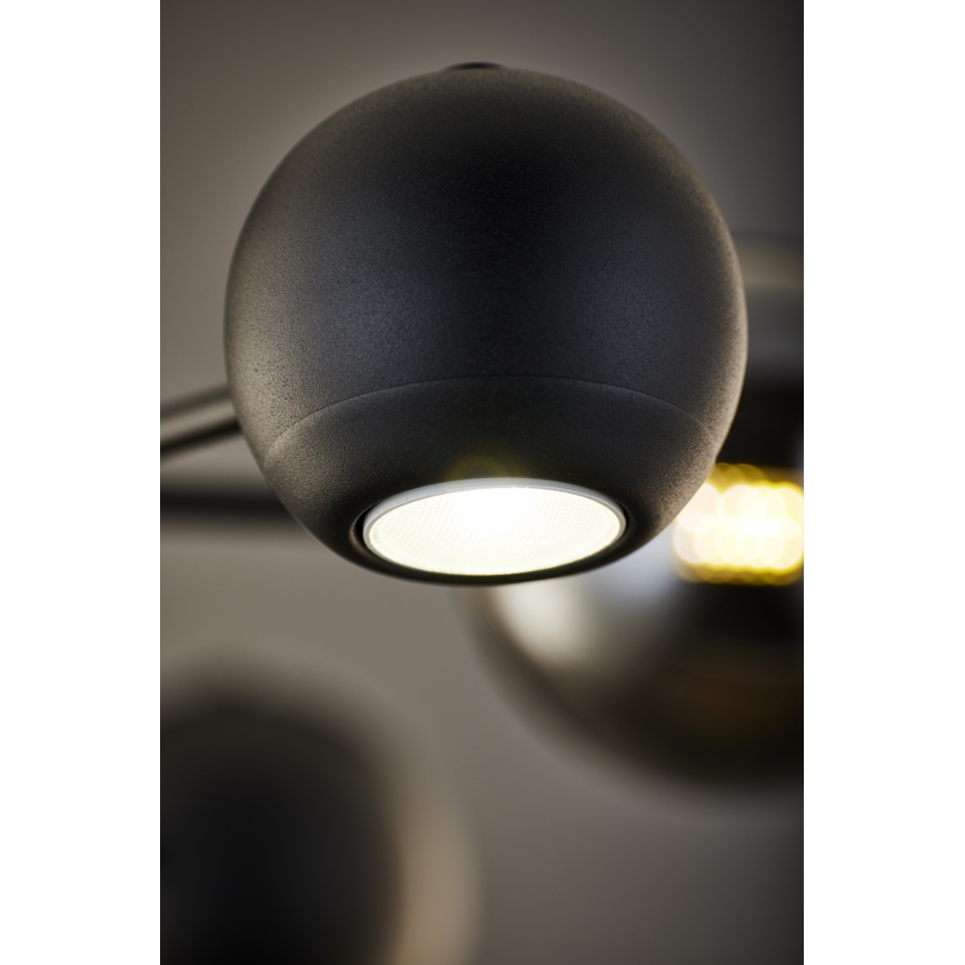 Jupiter 1974 - Sietynas ant stulpo MOKA 3xGU10/10W/230V + 3xG9/10W/230V juoda/blizgus chromas