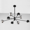 Jupiter 1975 - Sietynas ant stulpo MOKA 4xGU10/10W/230V + 4xG9/10W/230V juoda/blizgus chromas