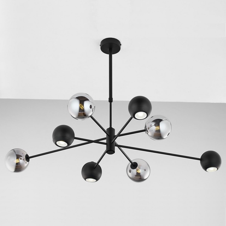 Jupiter 1975 - Sietynas ant stulpo MOKA 4xGU10/10W/230V + 4xG9/10W/230V juoda/blizgus chromas