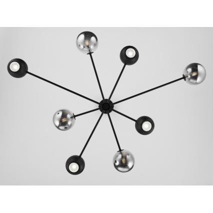 Jupiter 1975 - Sietynas ant stulpo MOKA 4xGU10/10W/230V + 4xG9/10W/230V juoda/blizgus chromas