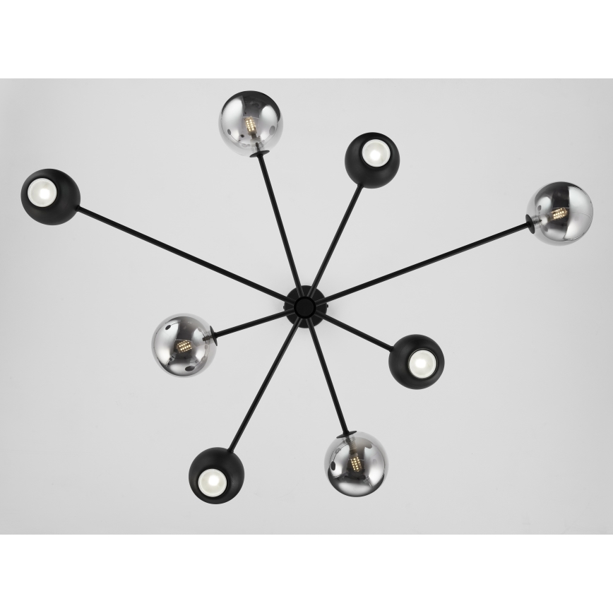 Jupiter 1975 - Sietynas ant stulpo MOKA 4xGU10/10W/230V + 4xG9/10W/230V juoda/blizgus chromas