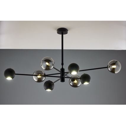 Jupiter 1975 - Sietynas ant stulpo MOKA 4xGU10/10W/230V + 4xG9/10W/230V juoda/blizgus chromas