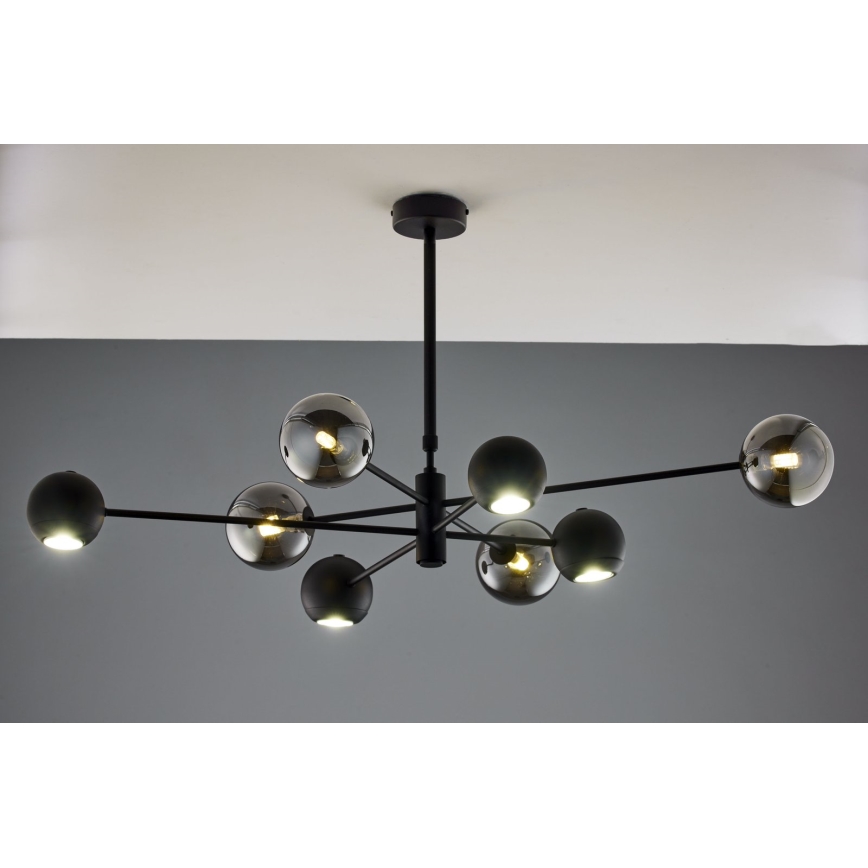 Jupiter 1975 - Sietynas ant stulpo MOKA 4xGU10/10W/230V + 4xG9/10W/230V juoda/blizgus chromas