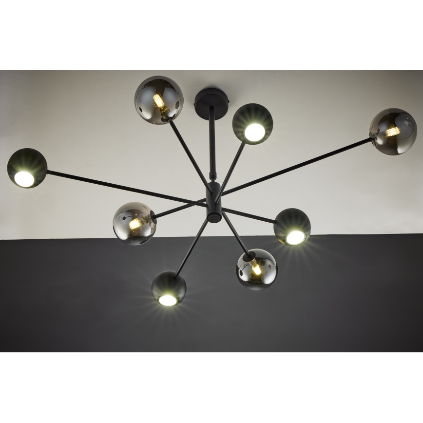Jupiter 1975 - Sietynas ant stulpo MOKA 4xGU10/10W/230V + 4xG9/10W/230V juoda/blizgus chromas