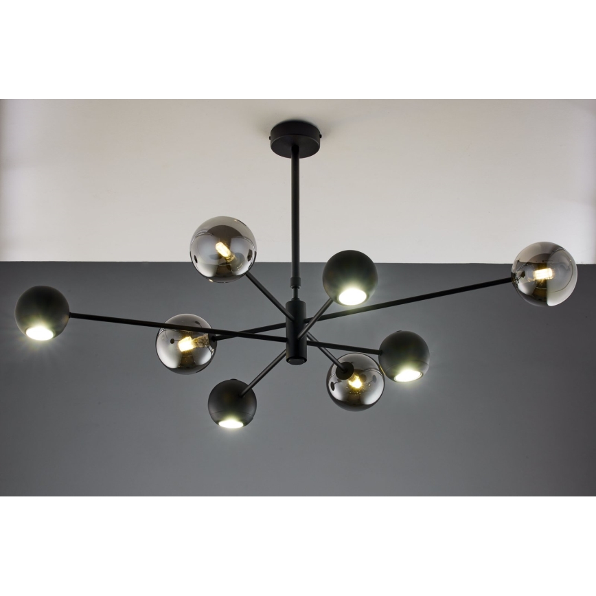 Jupiter 1975 - Sietynas ant stulpo MOKA 4xGU10/10W/230V + 4xG9/10W/230V juoda/blizgus chromas