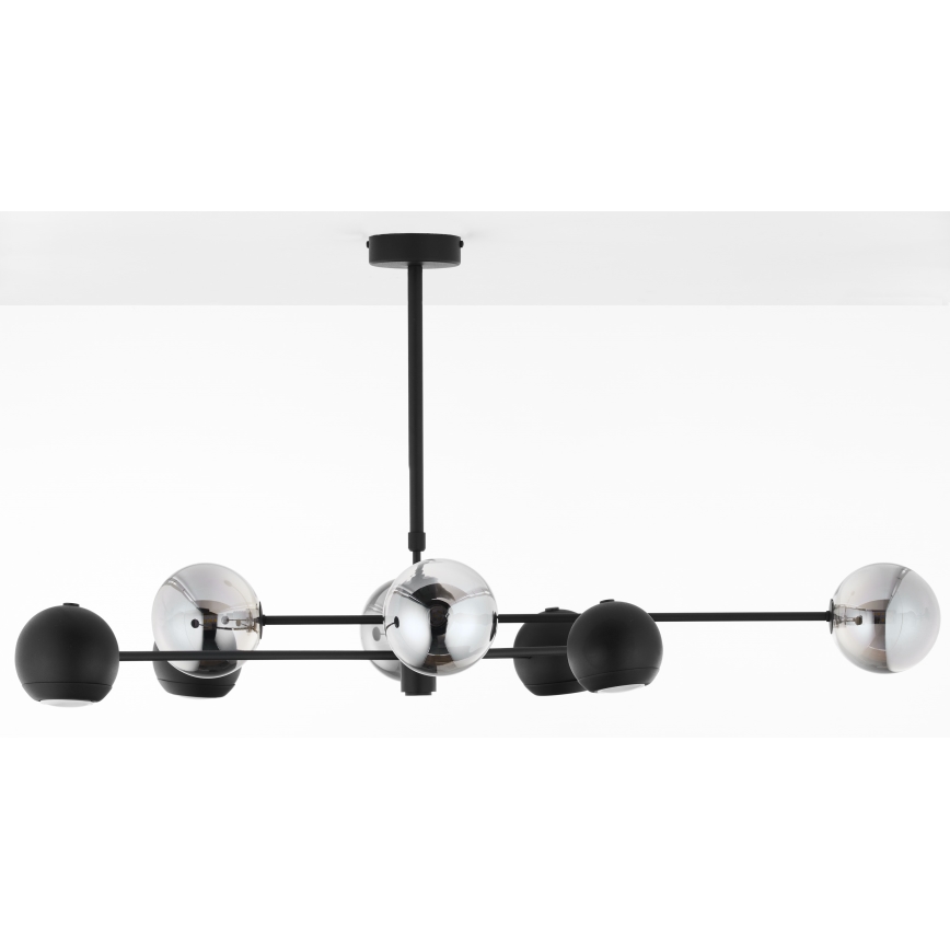 Jupiter 1975 - Sietynas ant stulpo MOKA 4xGU10/10W/230V + 4xG9/10W/230V juoda/blizgus chromas