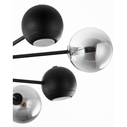 Jupiter 1975 - Sietynas ant stulpo MOKA 4xGU10/10W/230V + 4xG9/10W/230V juoda/blizgus chromas