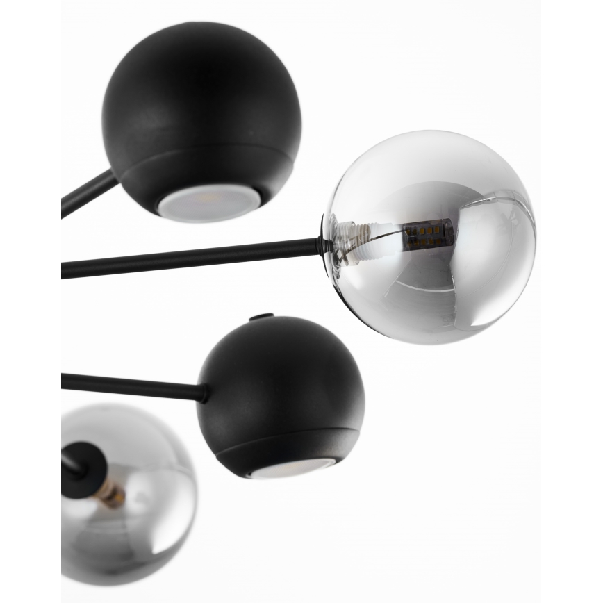 Jupiter 1975 - Sietynas ant stulpo MOKA 4xGU10/10W/230V + 4xG9/10W/230V juoda/blizgus chromas
