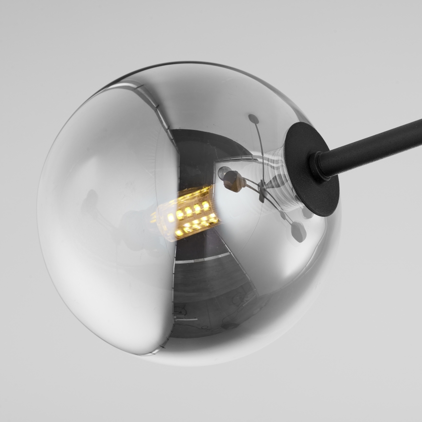 Jupiter 1975 - Sietynas ant stulpo MOKA 4xGU10/10W/230V + 4xG9/10W/230V juoda/blizgus chromas