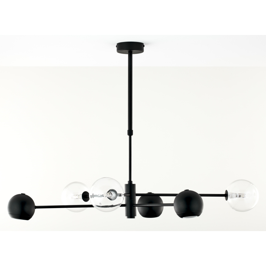Jupiter 1995 - Sietynas ant stulpo MOKA 3xGU10/10W/230V + 3xG9/10W/230V juoda/permatoma