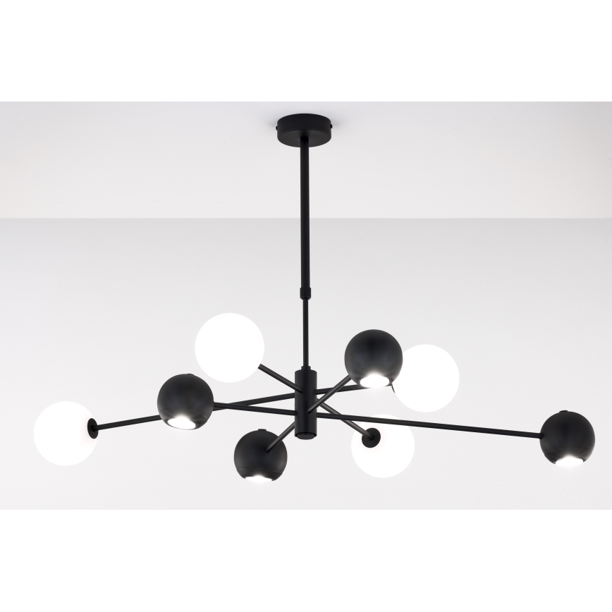 Jupiter 1998 - Sietynas ant stulpo MOKA 4xGU10/10W/230V + 4xG9/10W/230V juoda/balta