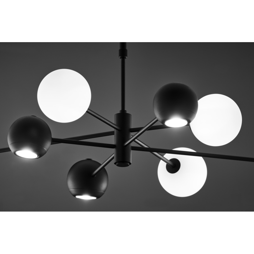 Jupiter 1998 - Sietynas ant stulpo MOKA 4xGU10/10W/230V + 4xG9/10W/230V juoda/balta